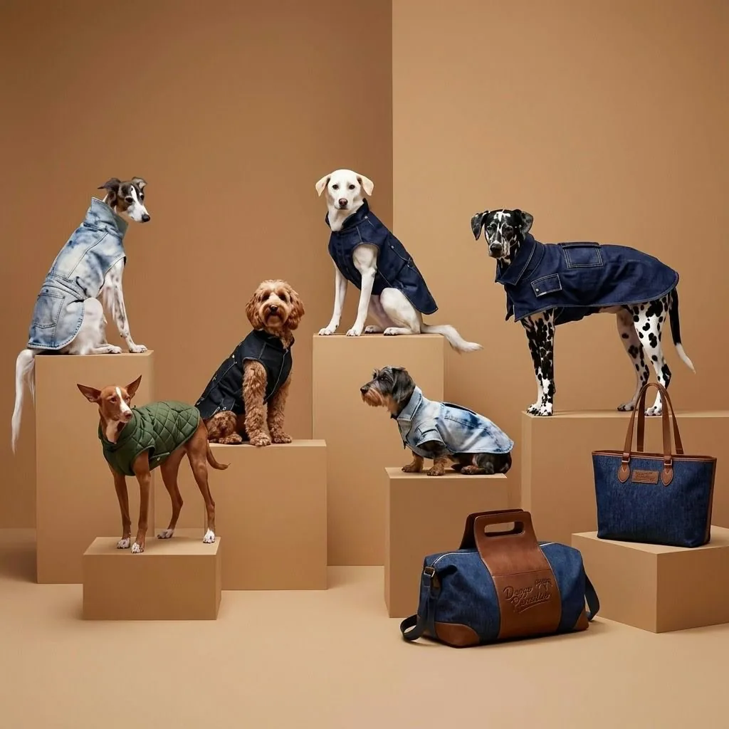 La Colección Denim - campaña con perros vestidos de denim