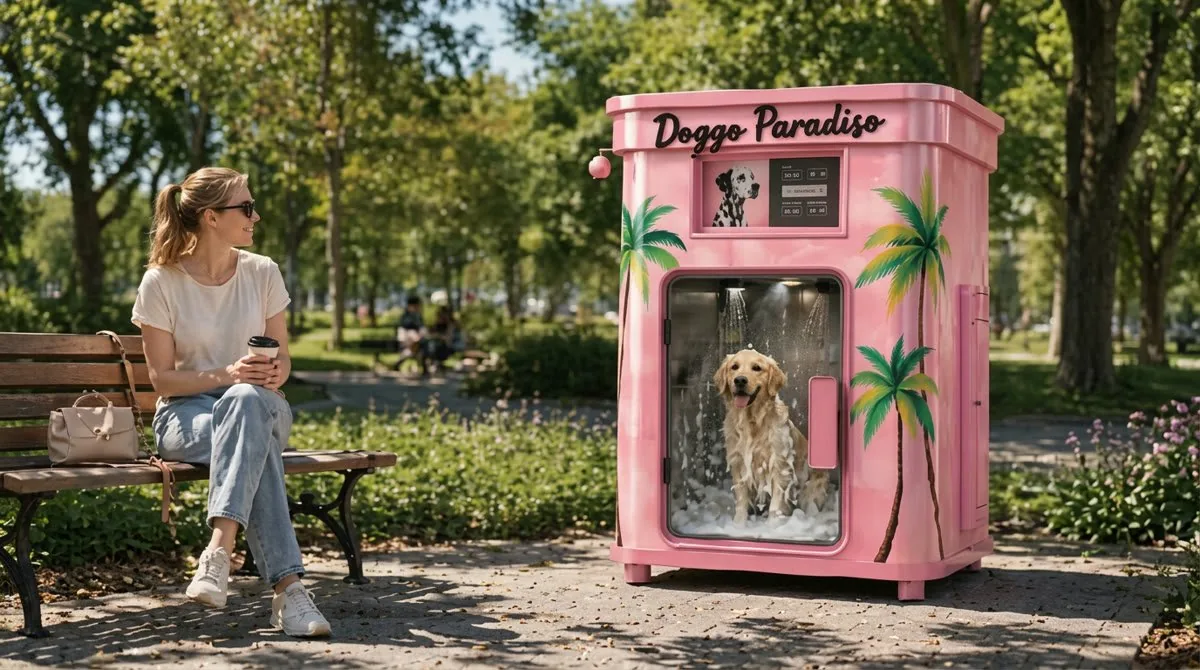 Quiosc automàtic Doggo Paradiso instal·lat en una clínica